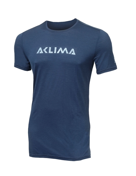 Aclima LightWool T-shirt LOGO, man  Navy Blazer herre