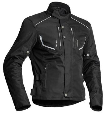 Lindstrands Halden tekstiljakke svart mc-jakke